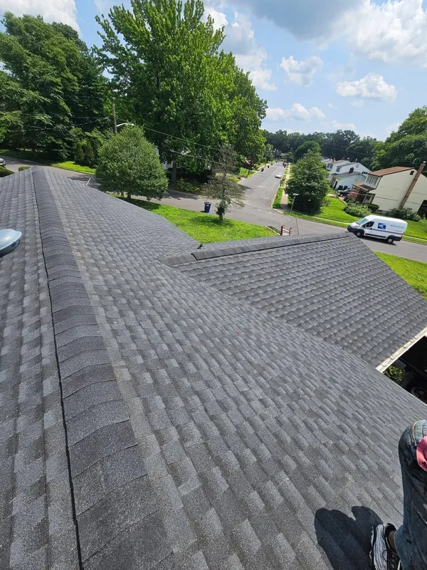 Completed hip roof shingle replacement